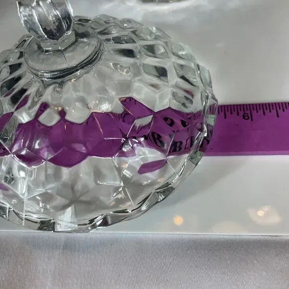 FOSTORIA AMERICAN CANDY DISH GLASS Crystal Lid Vintage Home Decor Gift - Picture 12 of 12